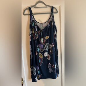 Navy Floral Boho Nightgown